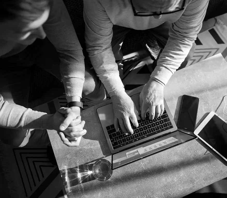 Team collaborating on technology solutions